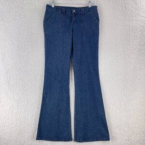 Ellemenno Blue Denim Flare Leg Bell Bottom Jeans Womens Low-Rise Casual Size 5